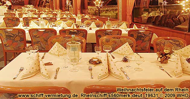 Betriebsweihnachtsfeier Weihnachtsfeier bei Kln, Bonn, Koblenz, Mainz und Mannheim am Rhein sowie Frankfurt am Main